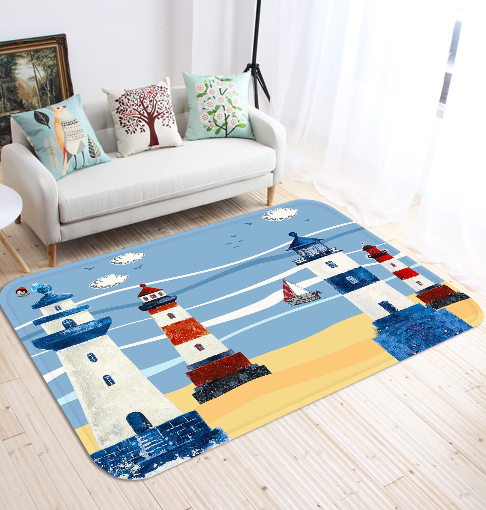 Lighthouse Rug - Etsy Lighthouse Rug - Etsy