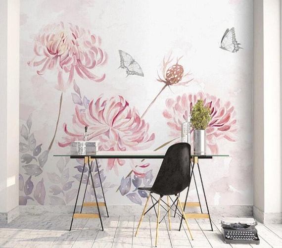 3d Datura Pink Gngn439 Wallpaper Mural Decal Mural Photo Etsy
