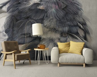3D Colorful Feather WGN212 Wallpaper Mural Decal Mural Photo Sticker Decal Wall Self-Adhesive Wall Art Design 3d printed Removable Wallpaper