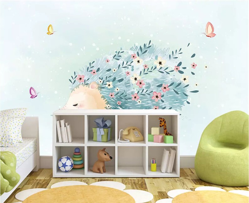 3D Flower Butterfly GN1297 Wallpaper Mural Decal Mural Photo Sticker Decal Wall Self-Adhesive Wall Art Design 3d printed Removable Wallpaper
