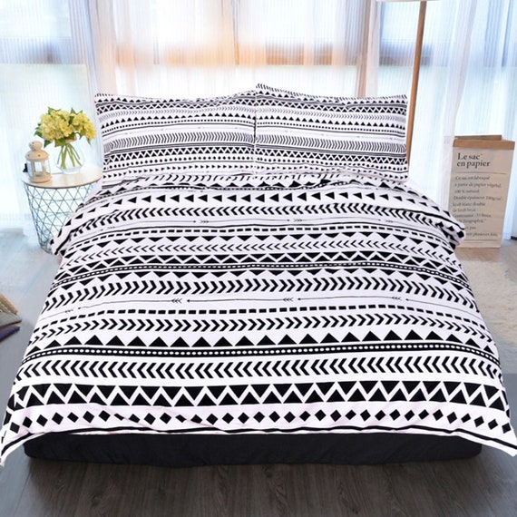 3D Black Triangle Stripe D113 Duvet Cover Bedding Set Quilt - Etsy