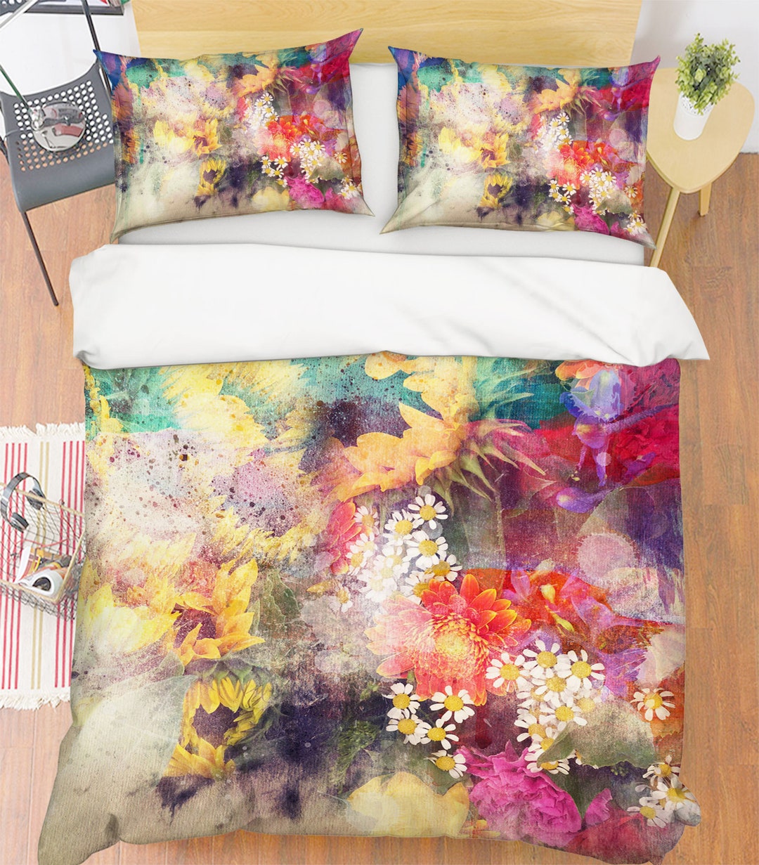 3D Colorful Flower D35 Duvet Cover Bedding Set Quilt Cover - Etsy