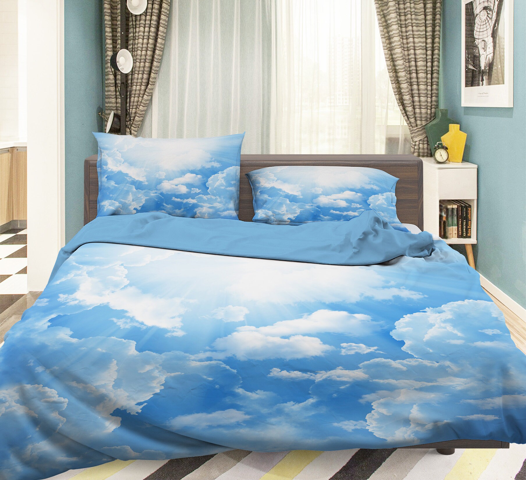 Details about   3D Star Cloud zhuc 1084 Bed Pillowcases Quilt Duvet Cover Set show original title 