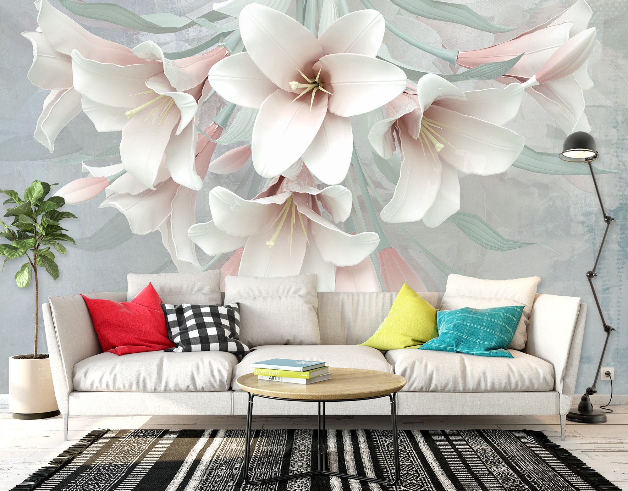 3D Plumeria Rubra WGN167 Wallpaper Mural Decal Mural Photo | Etsy