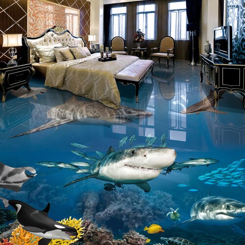 3D Shark Sea G198 Floor Wallpaper Murals Self-adhesive - Etsy 3D Shark Sea G198 Floor Wallpaper Murals Self-adhesive - Etsy