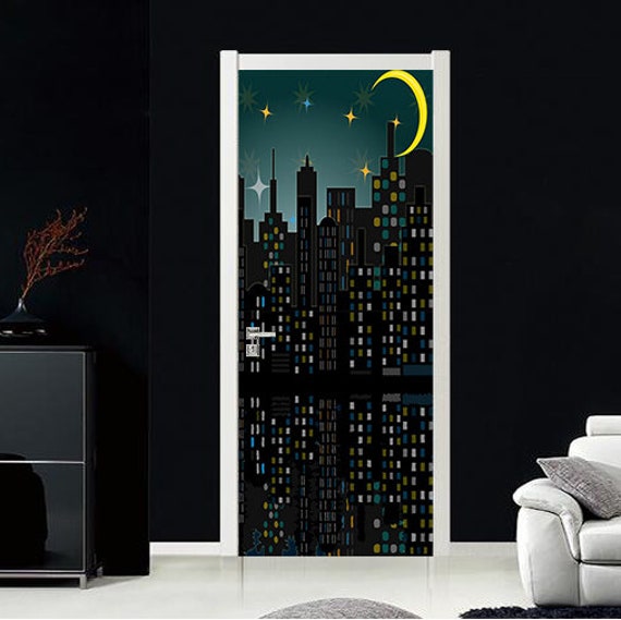3D dibujos animados noche vista de la ciudad D15 puerta pared - Etsy México 3D dibujos animados noche vista de la ciudad D15 puerta pared - Etsy México