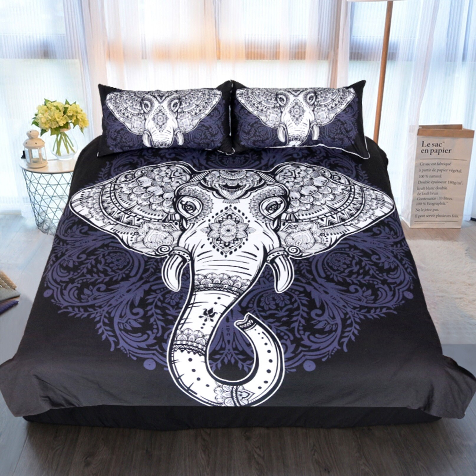 3D Black Elephant Head D111 Duvet Cover Bedding Set Quilt - Etsy