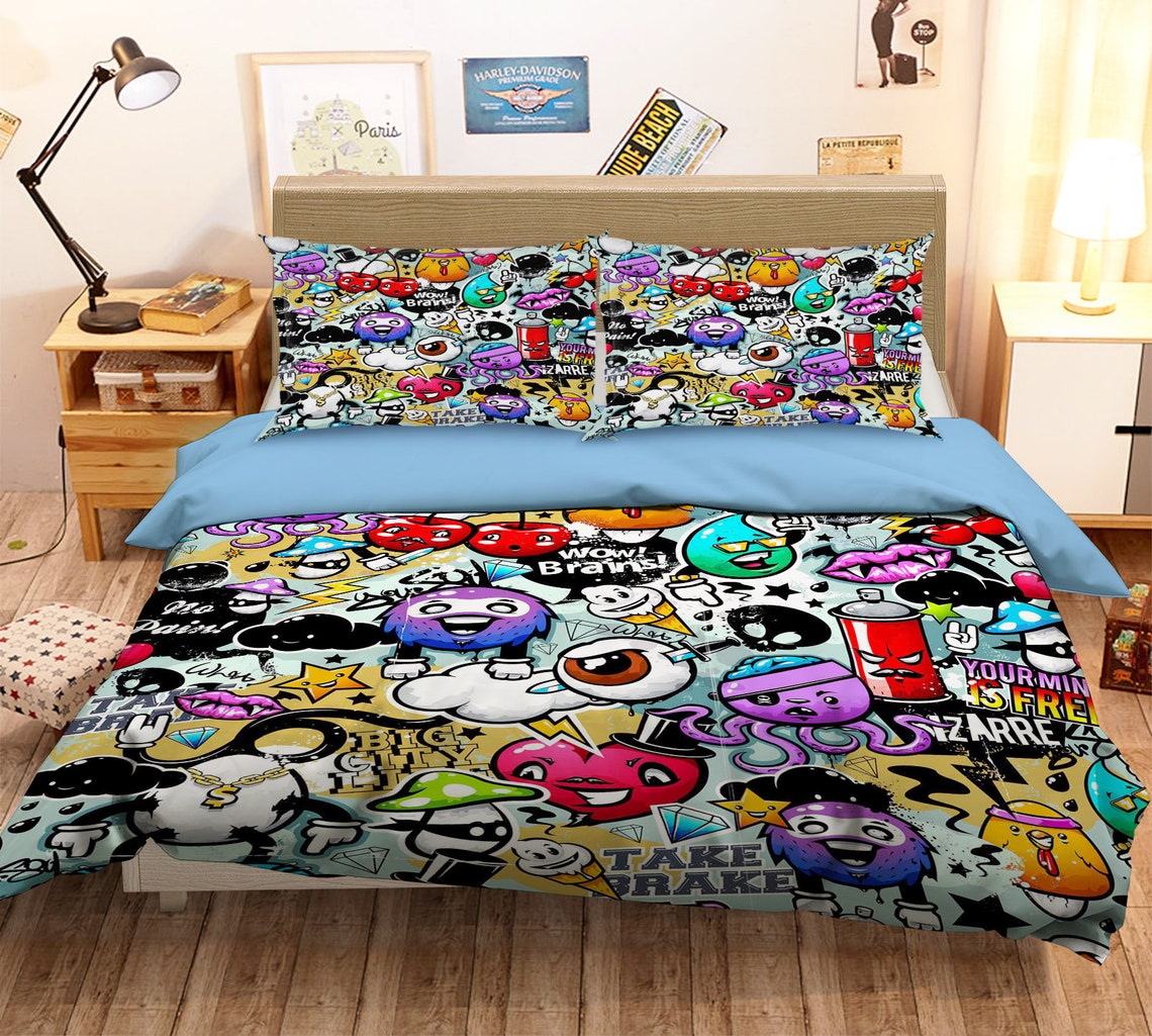 Gifts for Teenage Boys | Graffiti Bedding Set | Beanstalk Mums