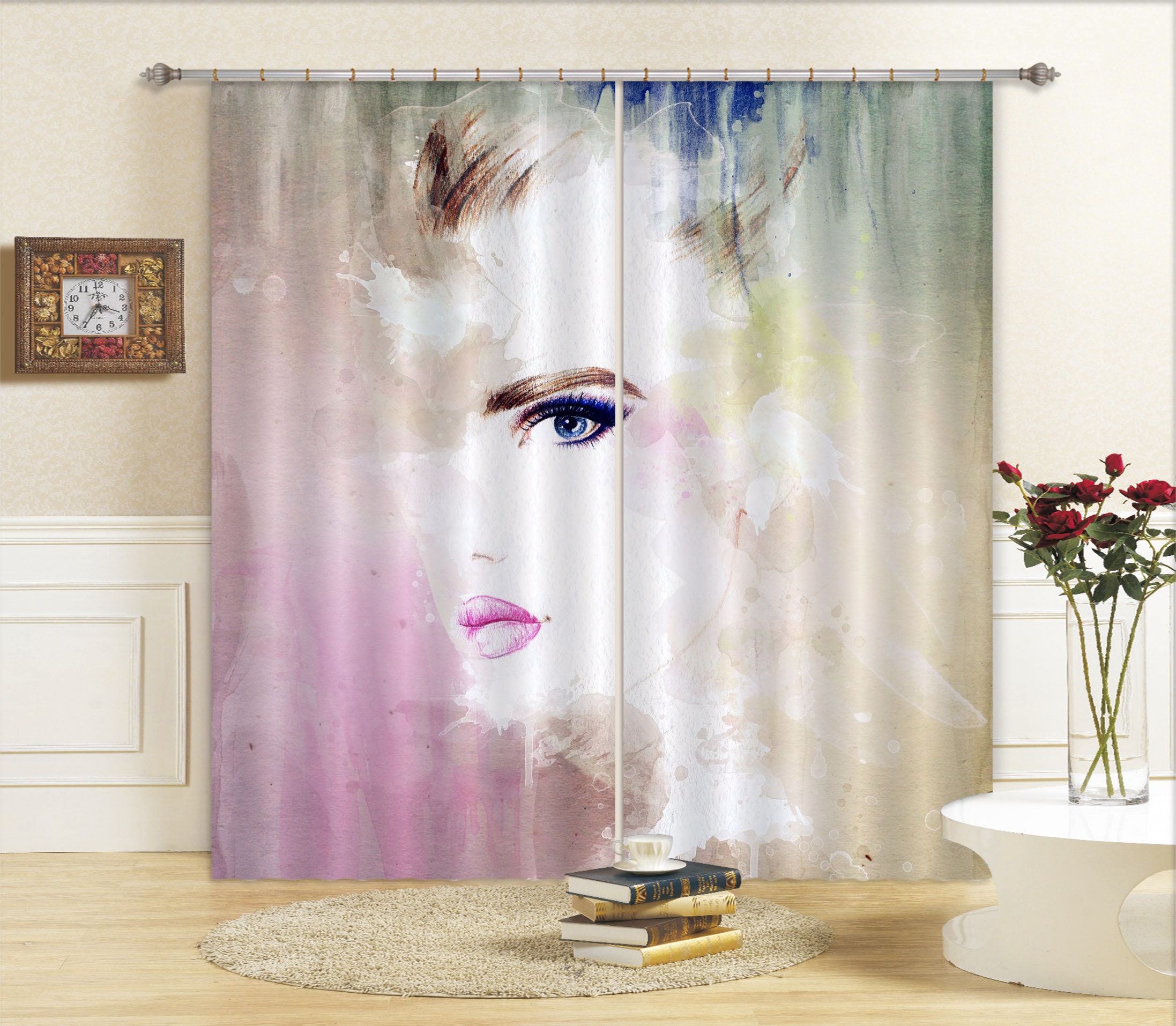 3D Abstract Girl C384 Blockout Photo Curtain Print Curtains - Etsy