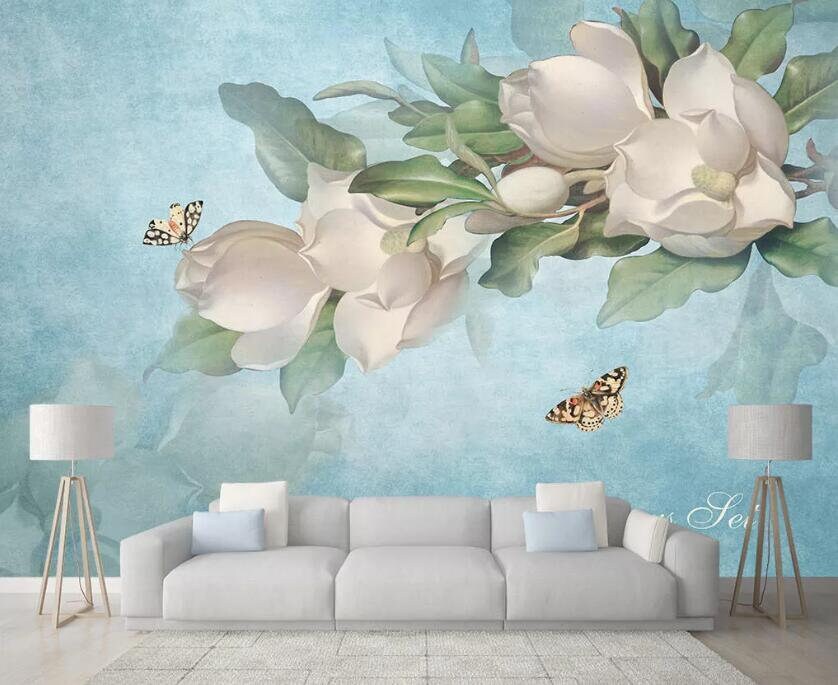 3D White Camellia GNGN289 Wallpaper Mural Decal Mural Photo | Etsy