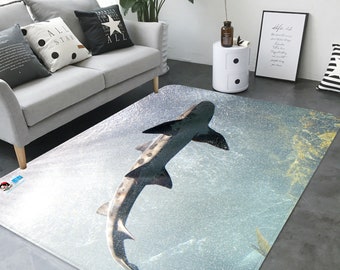 3D White Shark F0033 Floor Non Slip Rug Room Mat Round Quality Removable Kitchen Bath Floor Waterproof Rug Mat Print AJ WALLPAPER