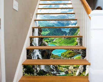 Details about   3D Gorge Sault 5044 Stair Risers Decoration Photo Mural Vinyl Decal Wallpaper AU 