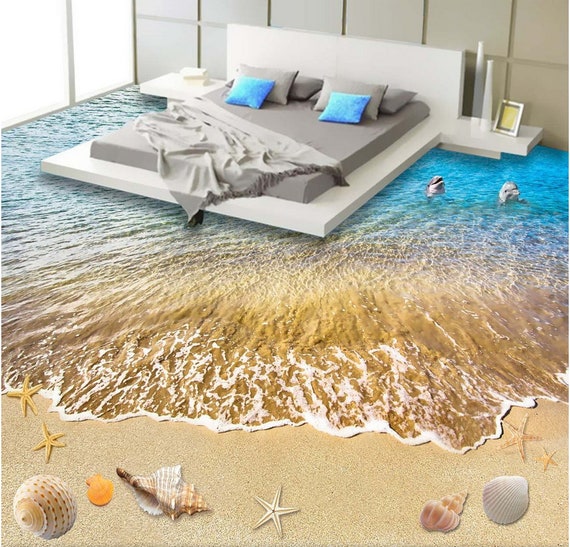 3D Beach F106 Floor Wallpaper Murals Selfadhesive Removable Etsy