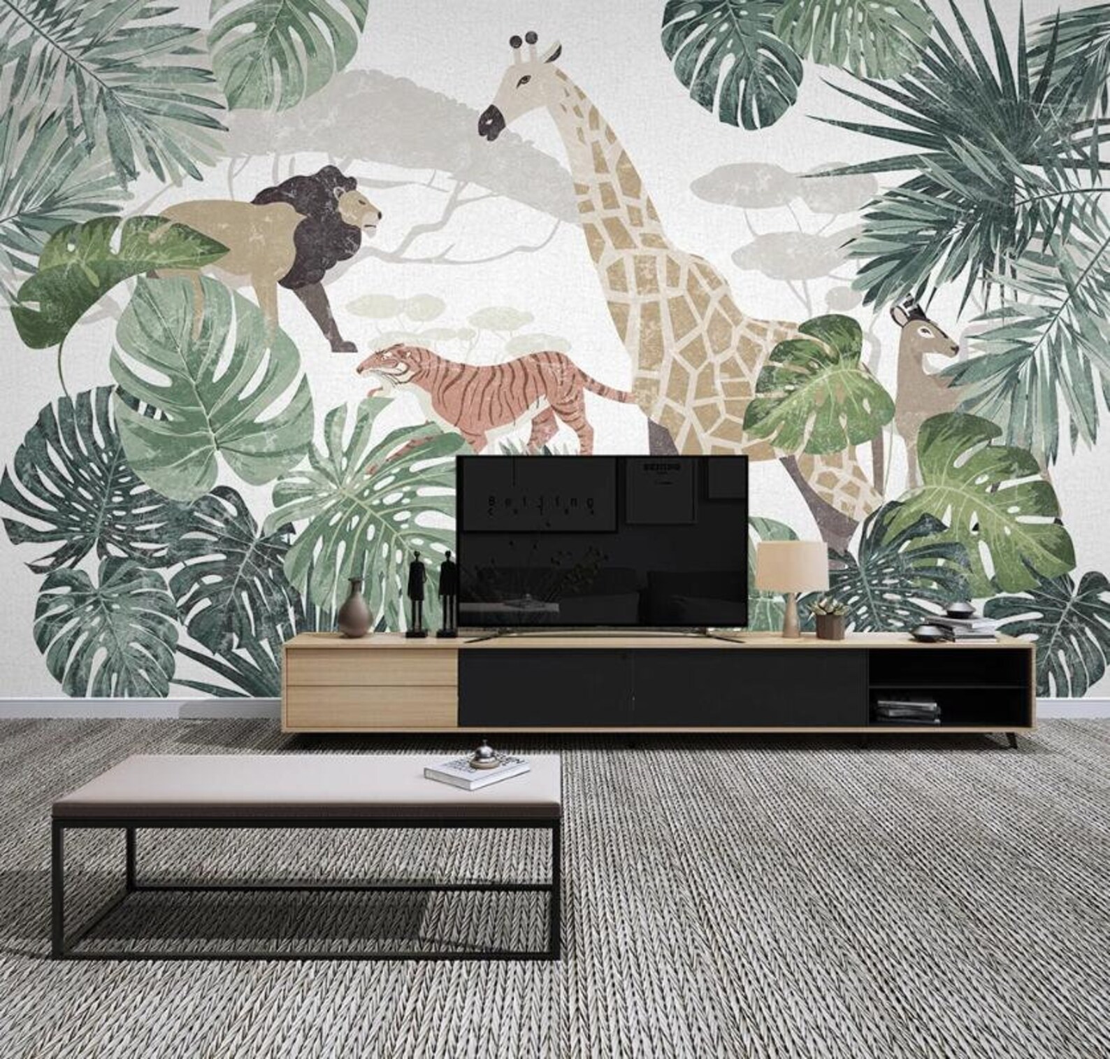 3D Cartoon Animals GNGN923 Wallpaper Mural Decal Mural Photo | Etsy