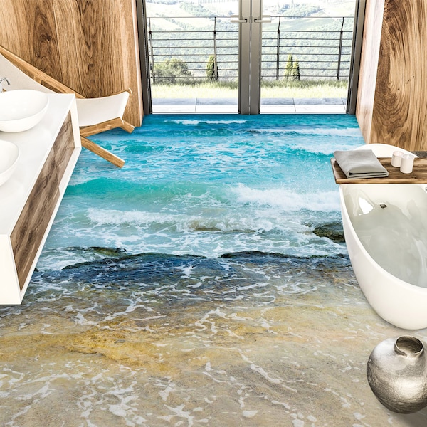 Beach Floor Wallpaper Etsy