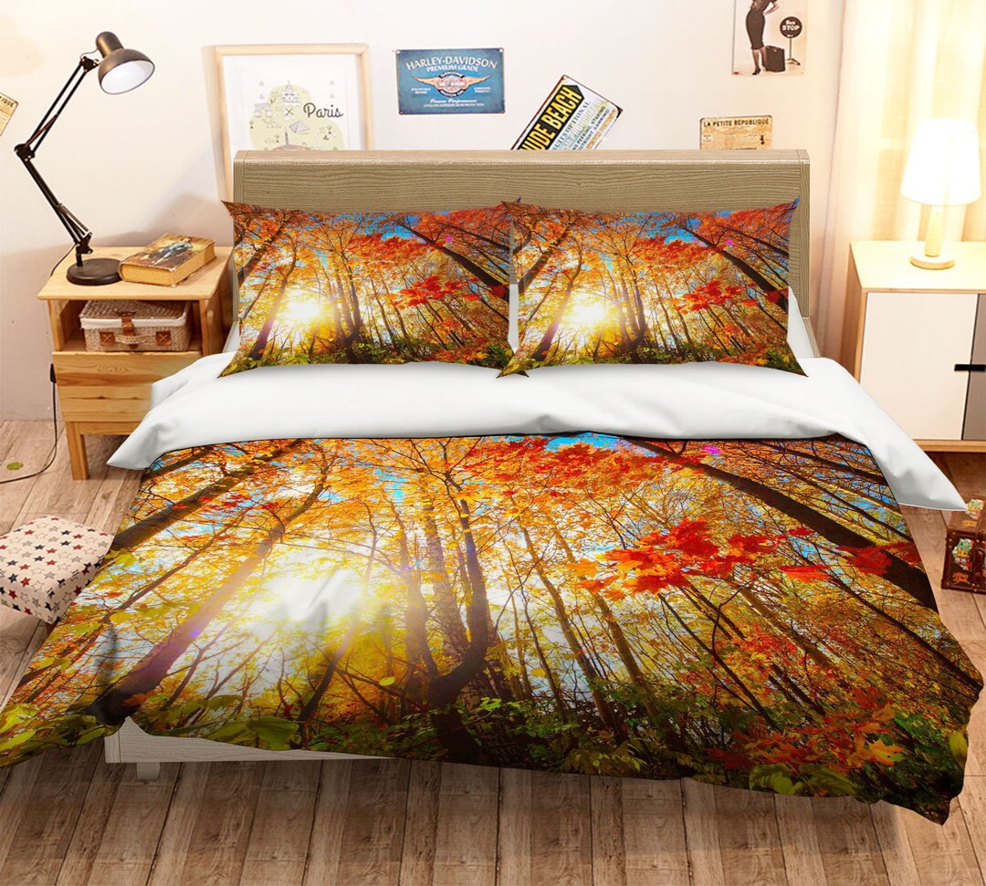 3D Yellow and Red Maple MMM30 Duvet Cover Bedding Set Quilt - Etsy