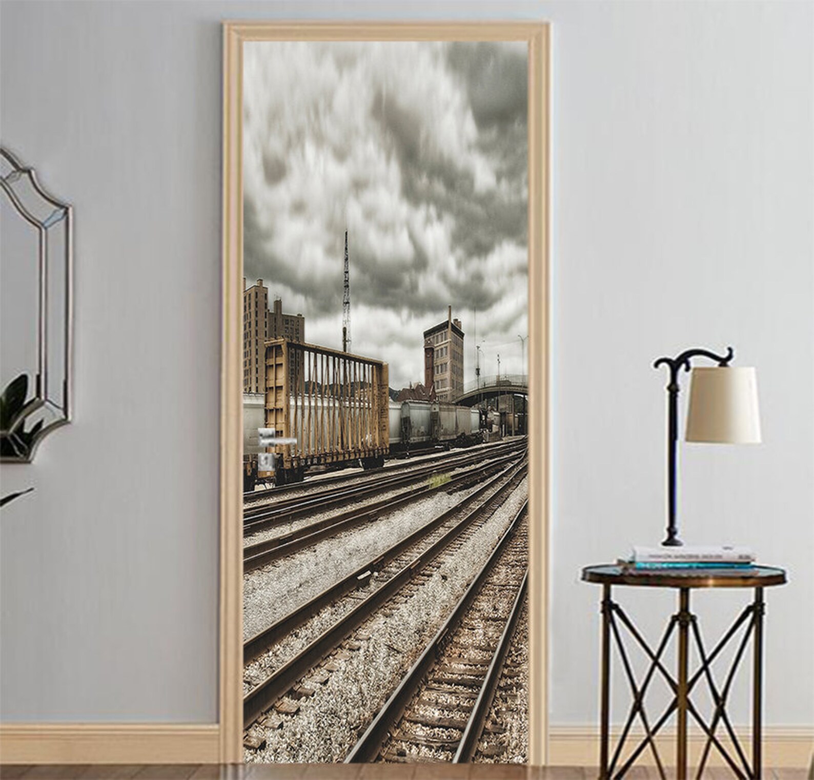 3D Train Track E71 Door Wall Mural Photo Wall Sticker Decal - Etsy