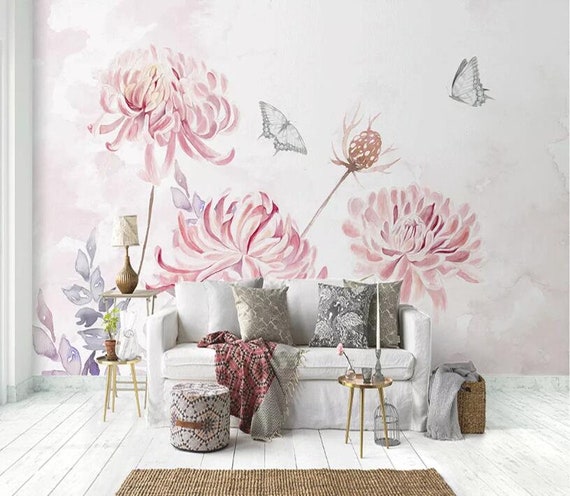3d Datura Pink Gngn439 Wallpaper Mural Decal Mural Photo Etsy