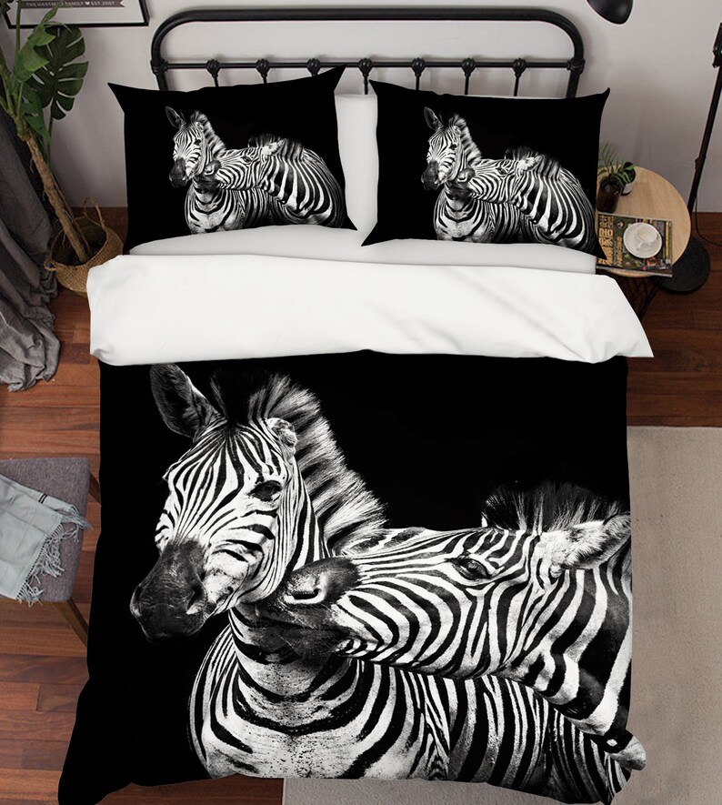 3D Zebra D301 Duvet Cover Bedding Set Quilt Cover Quilt Duvet Etsy