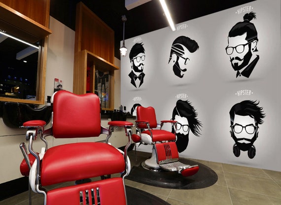 3D Barber Shop WGN114 Wallpaper Mural Decal Mural Photo - Etsy New Zealand 3D Barber Shop WGN114 Wallpaper Mural Decal Mural Photo - Etsy New Zealand
