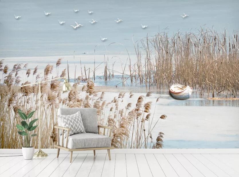 3D Reed Marsh GNGN377 Wallpaper Mural Decal Mural Photo - Etsy