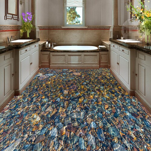 PVC Selfadhesive Waterproof Wallpaper 3D Marble Floor Tiles Etsy Canada