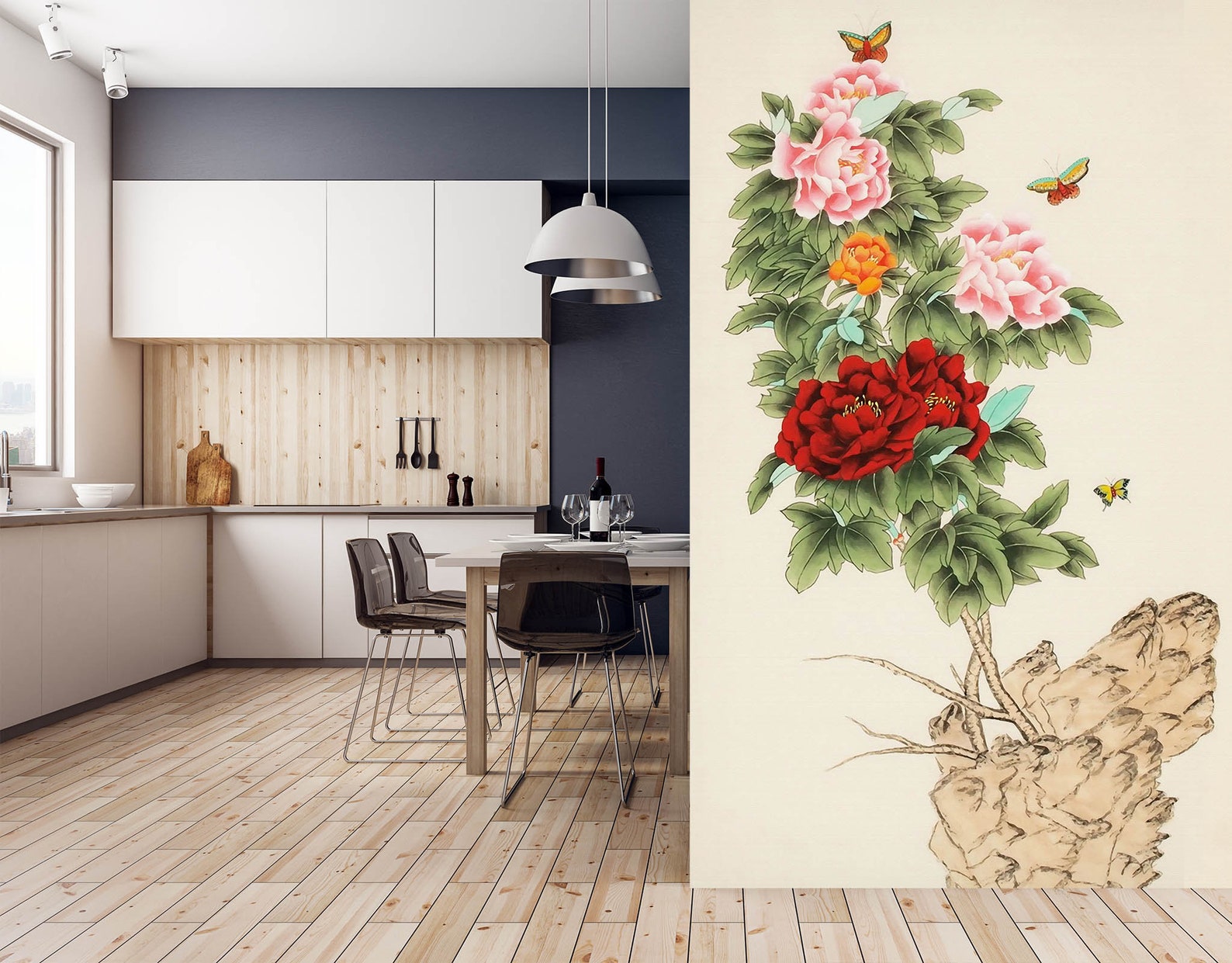 3D Peony Bird WC2774 Wall Murals