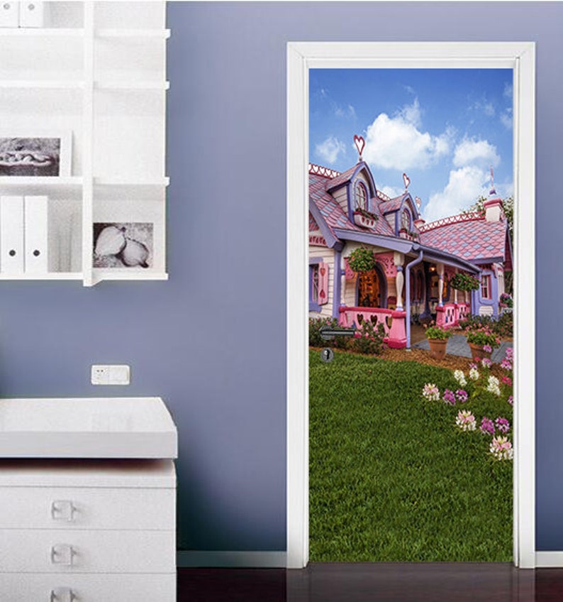 AJ Wallpaper US Lemon 3D House D191 Door Wall Mural Photo Wall Sticker Decal Wall Self-Adhesive 3D Door Wall Mural