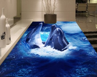 Details about   3D Swim Dolphin 7545 Floor WallPaper Murals Wall Print 5D AJ WALLPAPER UK Lemon