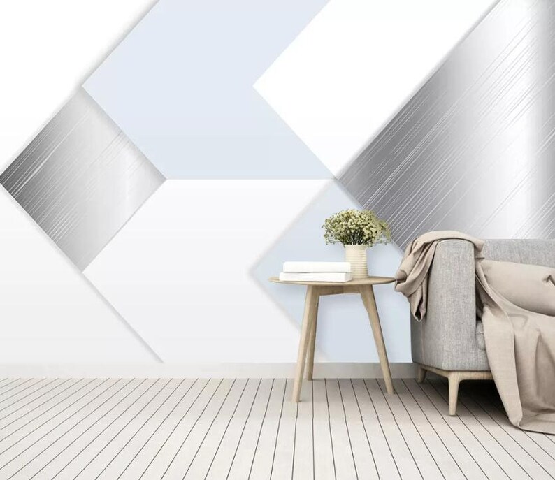 3D Metal Geometry GNGN593 Wallpaper Mural Decal Mural Photo Etsy