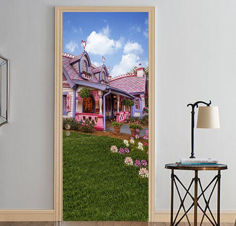 AJ Wallpaper US Lemon 3D House D191 Door Wall Mural Photo Wall Sticker Decal Wall Self-Adhesive 3D Door Wall Mural
