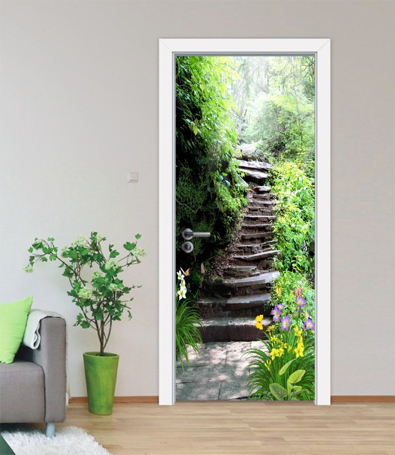 3D Grass Tree Path Stair D636 Door Wall Mural Photo Wall Etsy