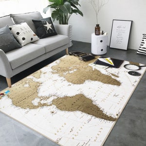 3D Cute World Map 036 Non Slip Rug Mat Room Mat Quality Elegant Photo Carpet AU 