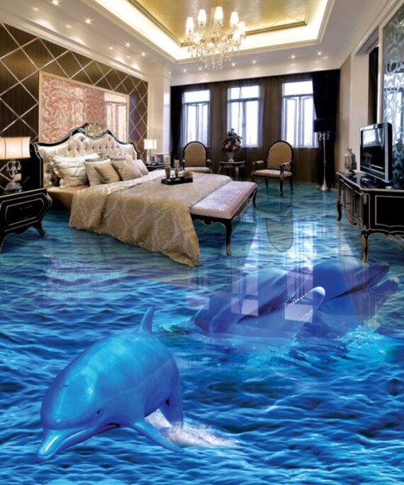 3D Dolphin Sea F718 Floor Wallpaper Murals Self-adhesive - Etsy 3D Dolphin Sea F718 Floor Wallpaper Murals Self-adhesive - Etsy