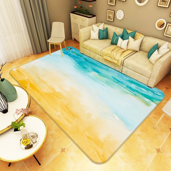 3D Special Seaside Design FA5750 Floor Non Slip Rug Carpet Room Mat Round Quality Kitchen Bath Floor Waterproof Rug Mat Print
