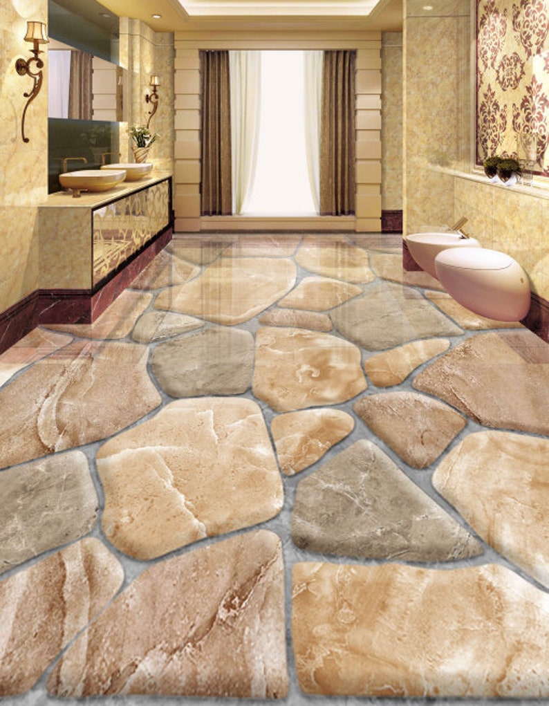 3D Marble Rock F861 Floor Wallpaper Murals Selfadhesive Etsy
