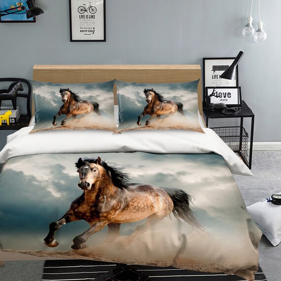 3d Running Horse Mm168 Duvet Cover Bedding Set Quilt Cover Etsy