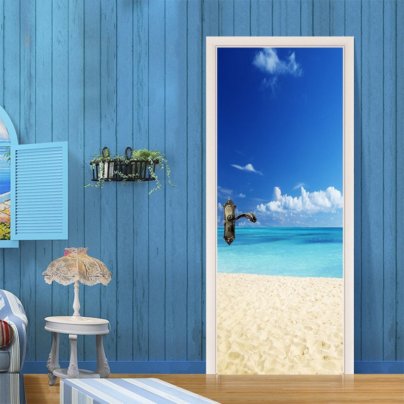3D Beach Ocean D502 Door Wall Mural Photo Wall Sticker Decal Etsy