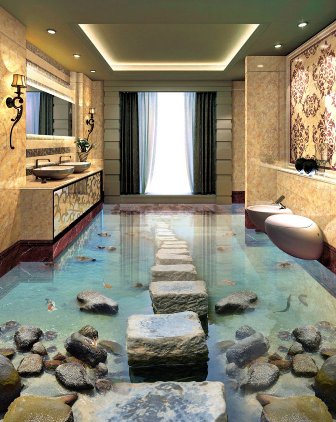 3D River Stone F703 Floor Wallpaper Murals Self-adhesive - Etsy 3D River Stone F703 Floor Wallpaper Murals Self-adhesive - Etsy