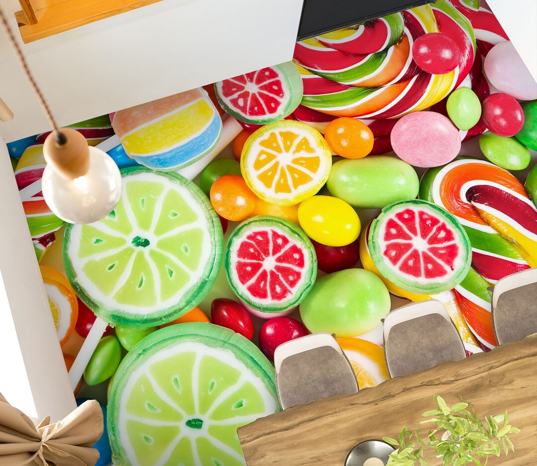 3D Fruit Candy F4880 Floor Wallpaper Murals Self-adhesive - Etsy