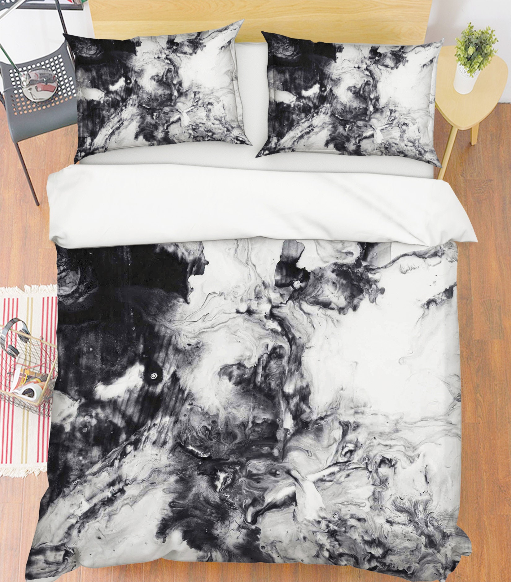 3D Black and White Texture MMM115 Duvet Cover Bedding Set - Etsy