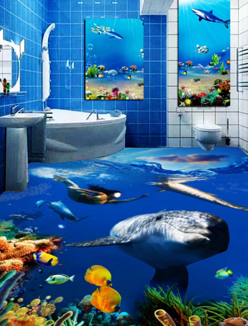3D Ocean World F614 Floor Wallpaper Murals Self-adhesive - Etsy