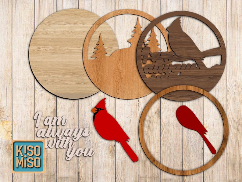 Download Cardinal bird SVG laser cut files for Glowforge.Layered ...