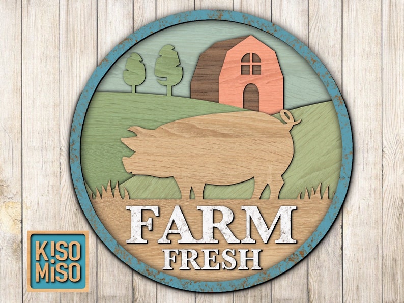 Download Farmhouse Pig SVG laser cut files DXF laser cut files | Etsy