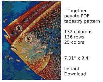 Together Peyote Tapestry pattern, Peyote Tapestry Pattern, seed bead pattern, Peyote PDF pattern, miyuki delica pattern