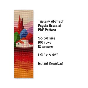 Tuscany Abstract Peyote Bracelet pattern, Peyote stitch bracelet pattern, seed bead pattern, Peyote PDF pattern, miyuki delica pattern