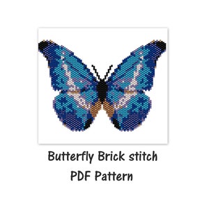 Brick Stitch Butterfly Pattern,  Beaded butterfly , seed bead pattern, PDF , miyuki delica pattern