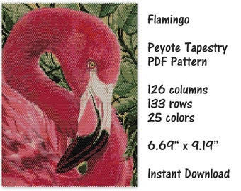 Flamingo Triangle III Peyote Bracelet Pattern by Kristy Zgoda