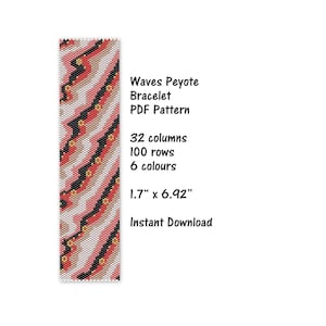 Wellen Peyote Armband PDF Muster, Peyote Stich Armband Muster, Rocailles Muster, Peyote PDF Muster, Miyuki Delica Muster