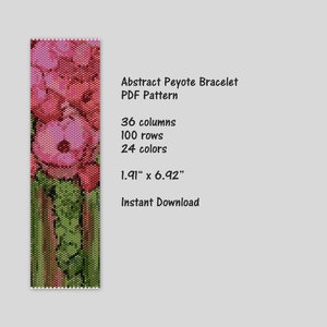 Abstract Peyote Bracelet pattern, Peyote stitch bracelet pattern, seed bead pattern, Peyote PDF pattern, miyuki delica pattern